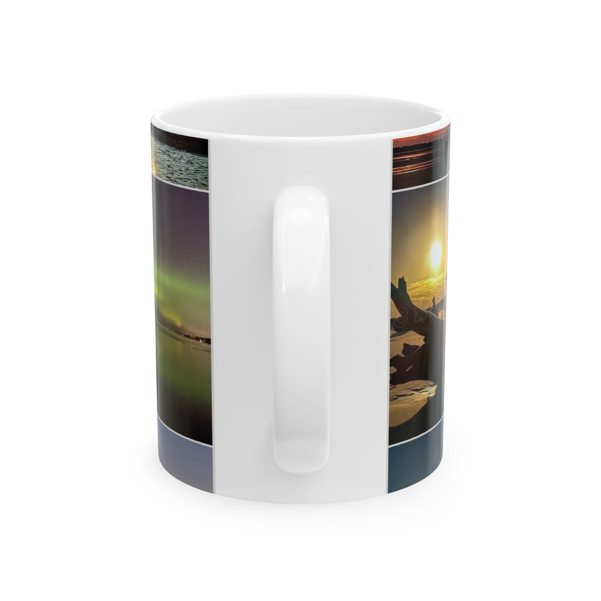 Scenic Sunset & Beach Photo Collage Ceramic Mug (11oz/15oz)