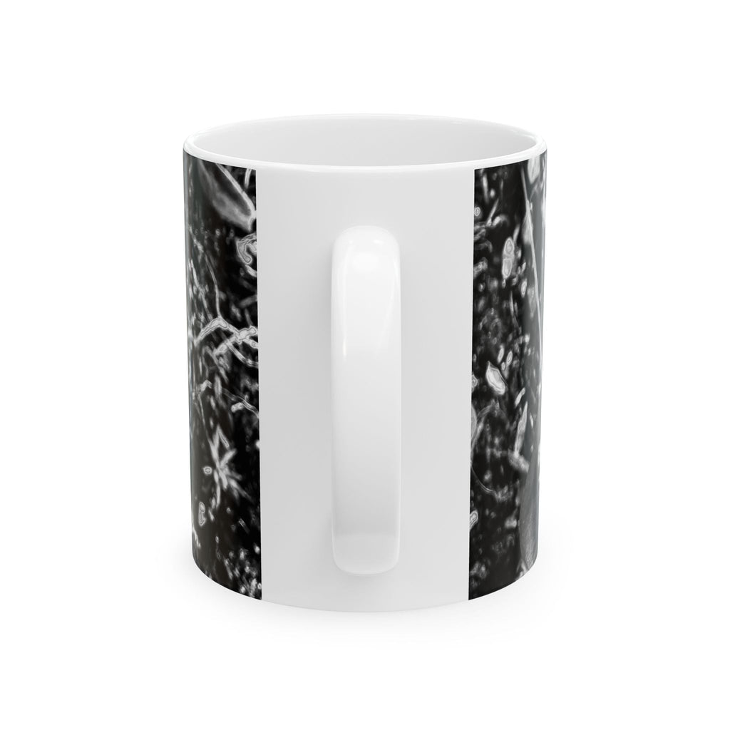 Black & White Floral Ceramic Mug — Monochrome Bloom Coffee Cup (11oz, 15oz)