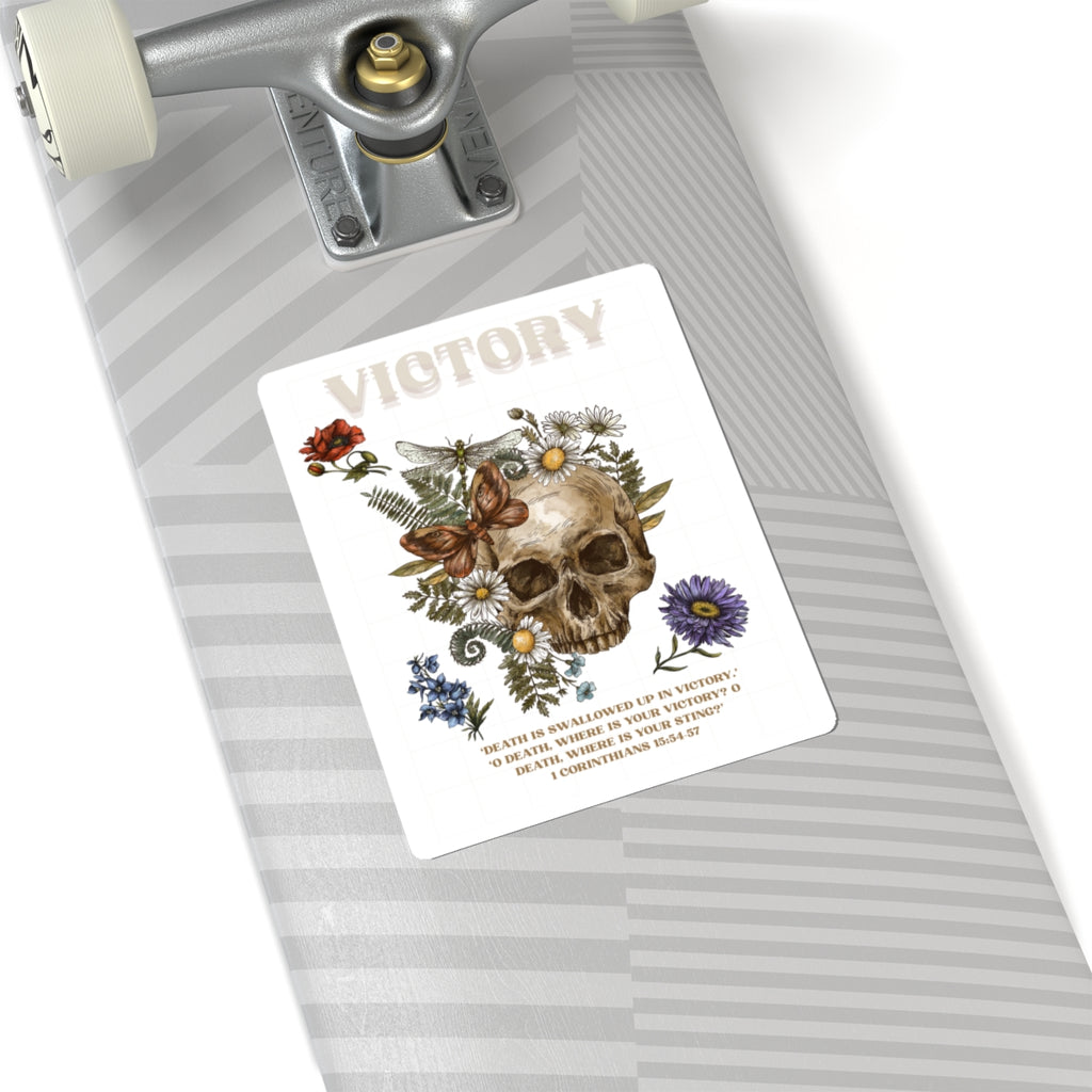 Victory Skull Sticker - 1 Cor. 15: 54-55