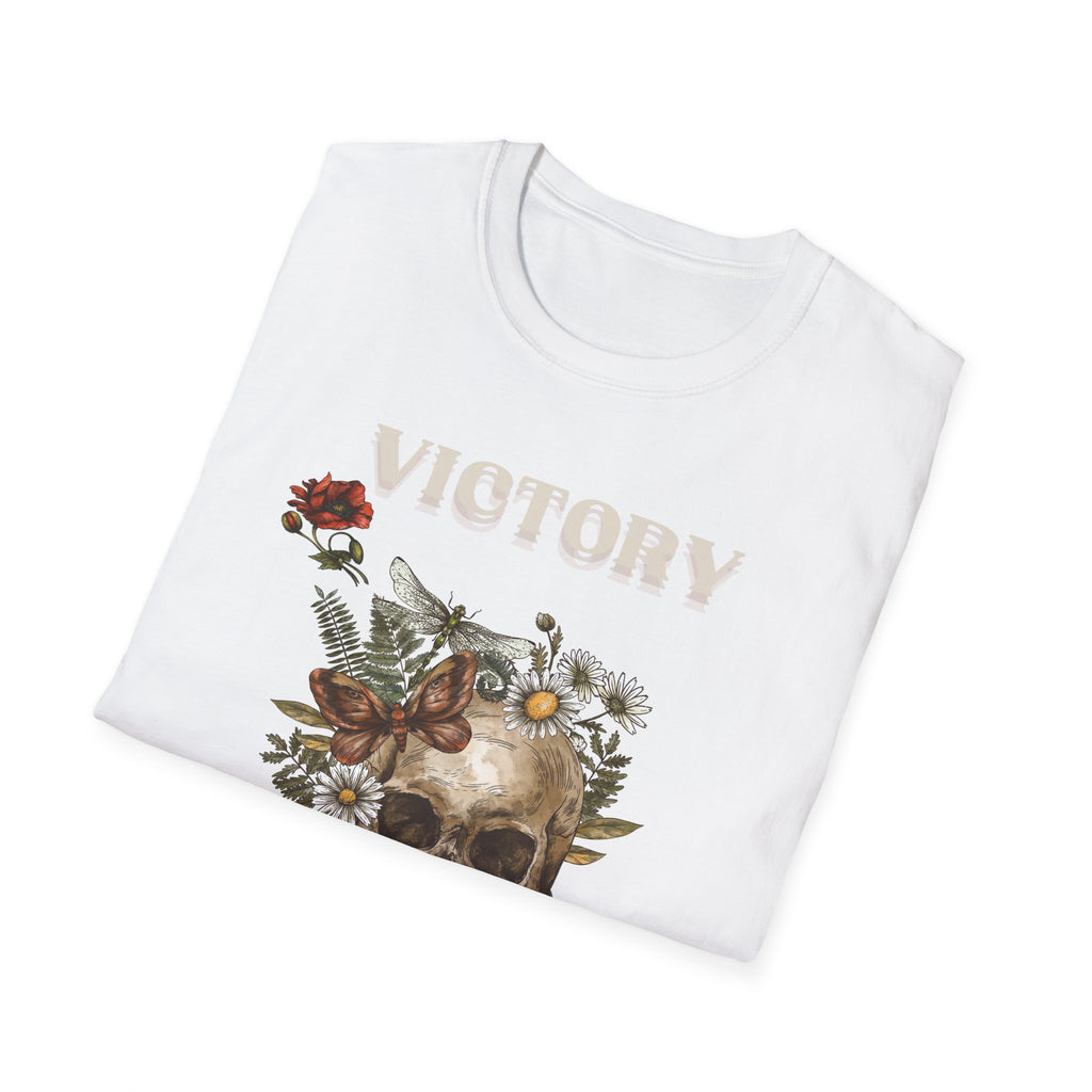 Christian Skull Graphic T-Shirt — “Death Is Swallowed Up in Victory” (1 Corinthians 15:54–57)