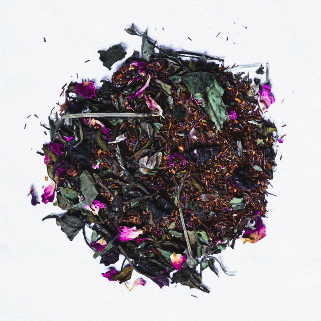 ParTea Roobios Tea leaves on white background