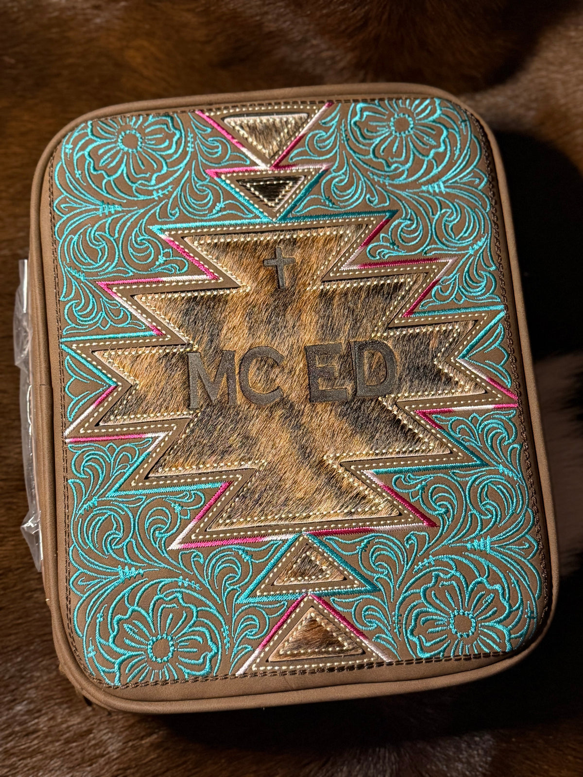 Branded Bible Case - Coffee Aztec