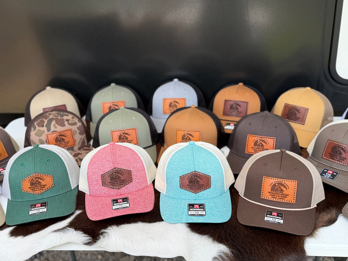 Custom Logo Leather Engraved Hats - Bulk