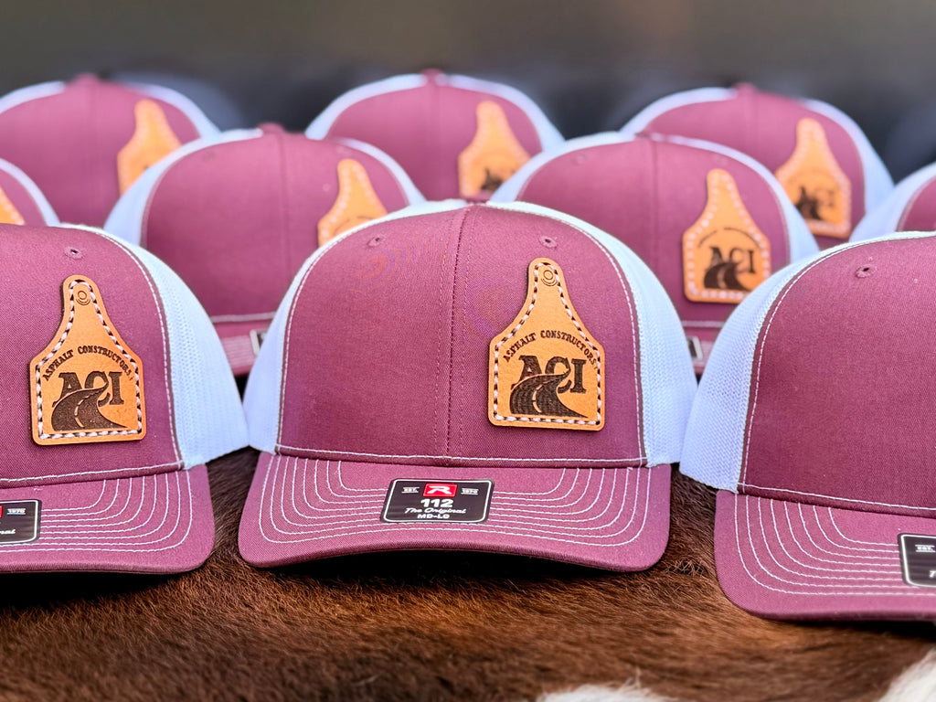 Custom Logo Leather Engraved Hats - Bulk