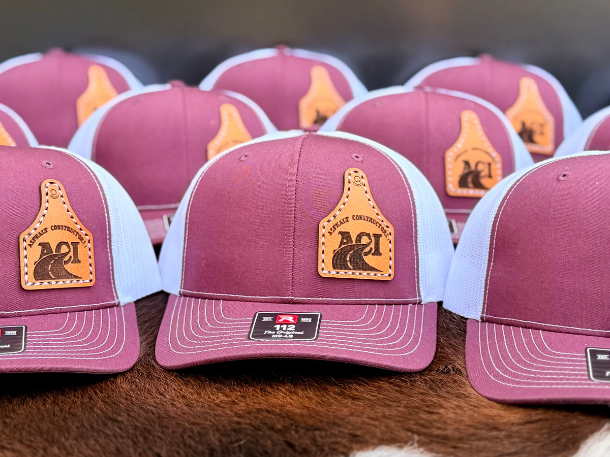 Custom Logo Leather Engraved Hats - Bulk