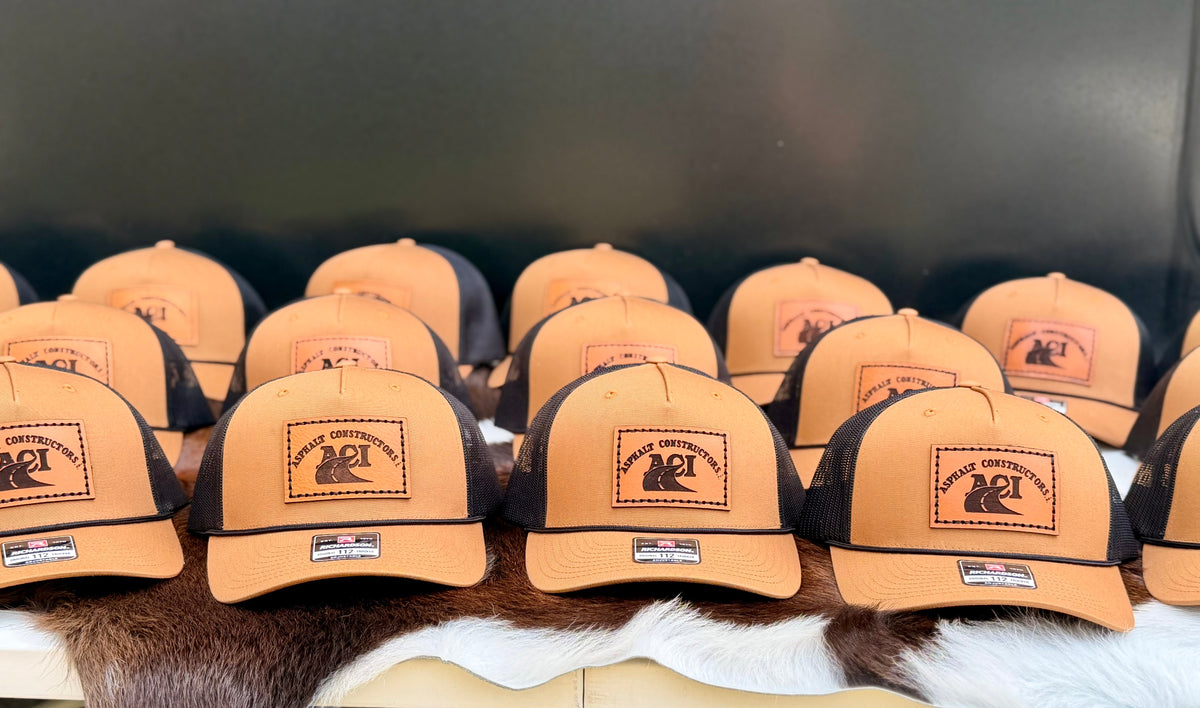 Custom Logo Leather Engraved Hats - Bulk