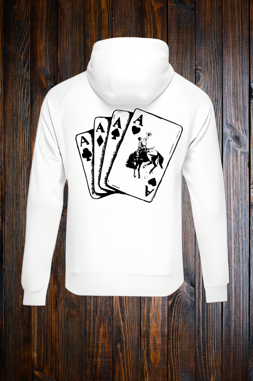 Aces Bronc Hoodie - White/Black