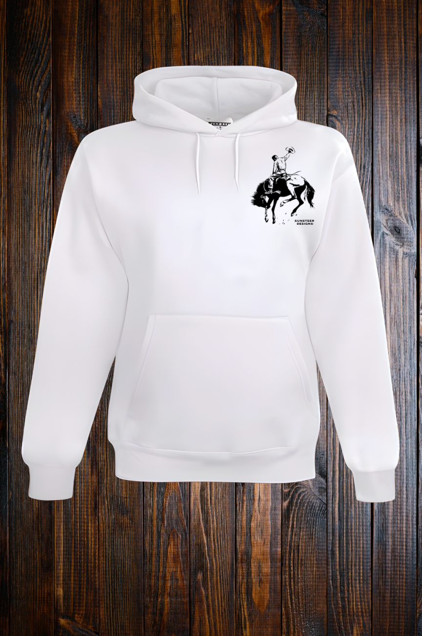 Aces Bronc Hoodie - White/Turquoise