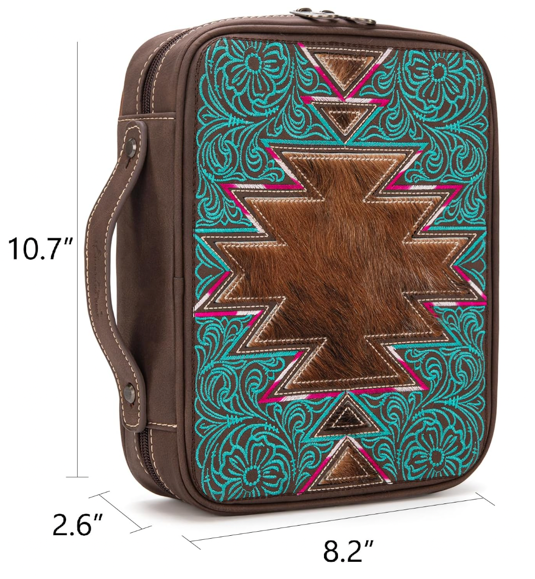 Patterned case with measurements on a white background