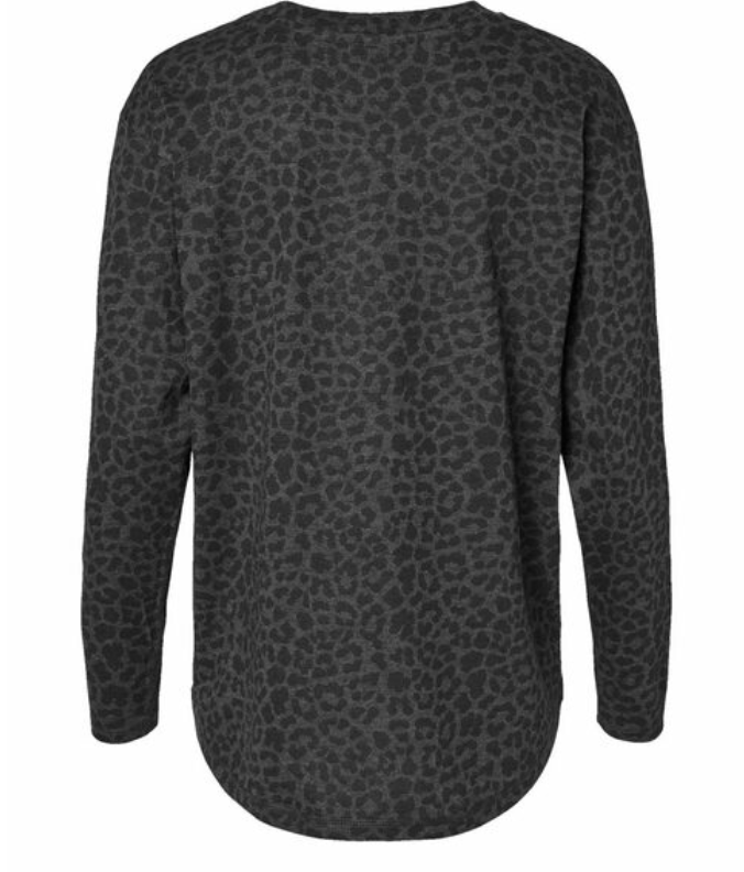 Gray sweater with a subtle pattern on a white background