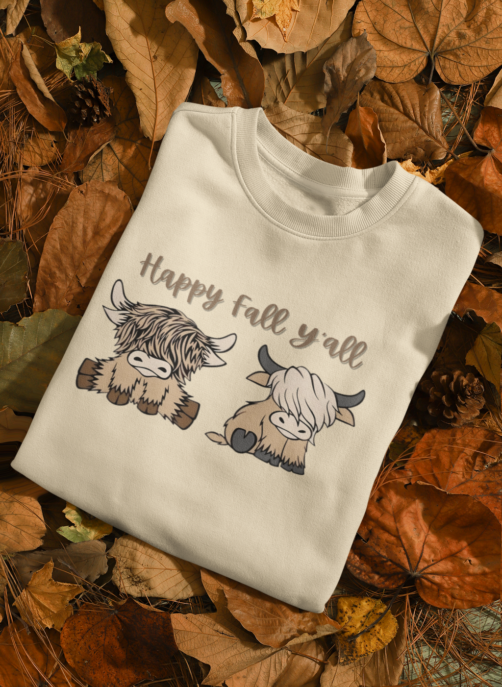 Happy Fall Y'all Crewneck - Sandstone