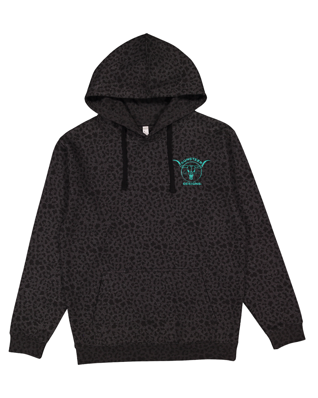 SSD Brand Black Leopard Hoodie -Teal