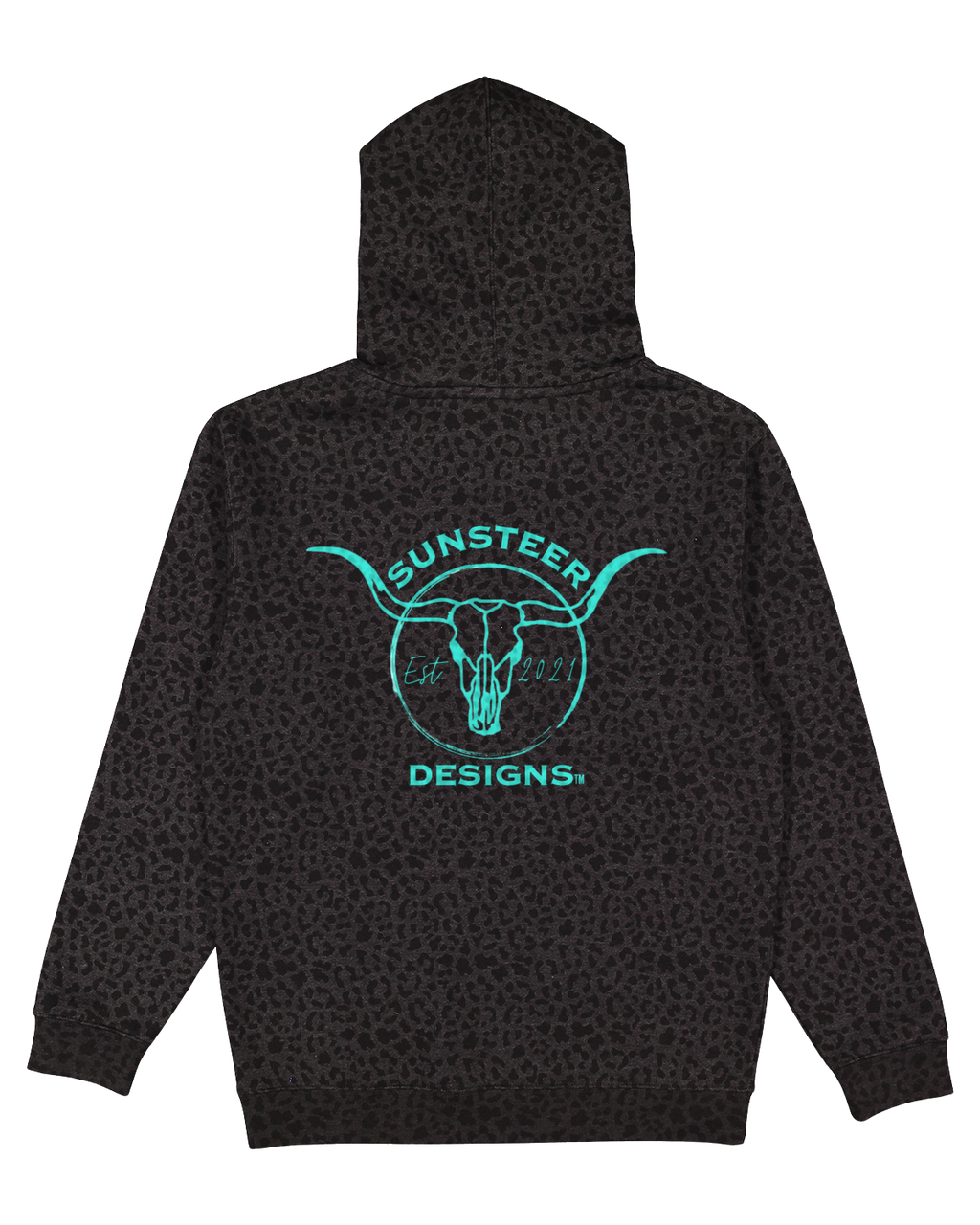 SSD Brand Black Leopard Hoodie -Teal