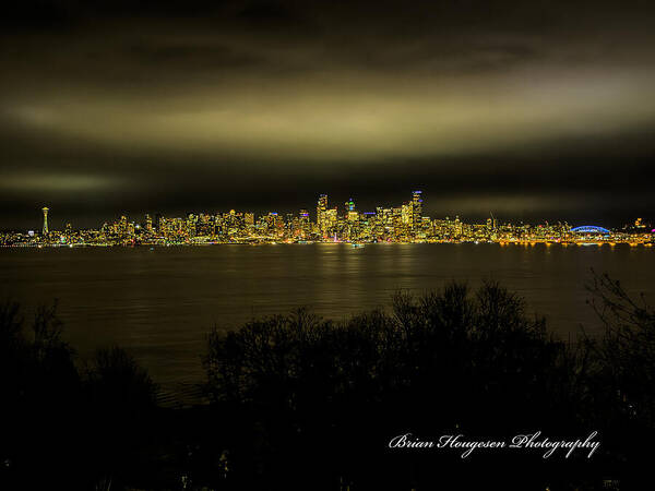 Seattle Skyline by Night - Art Print