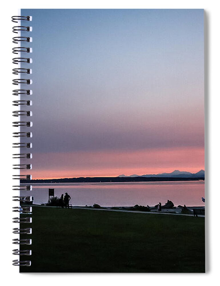 Sunset late summer Spiral Notebook photography artwork by Brian Hougesen