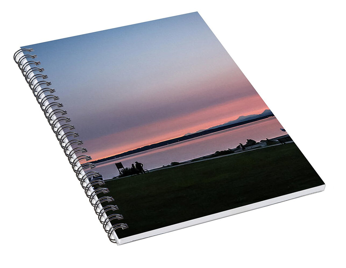 Sunset late summer Spiral Notebook photography artwork by Brian Hougesen