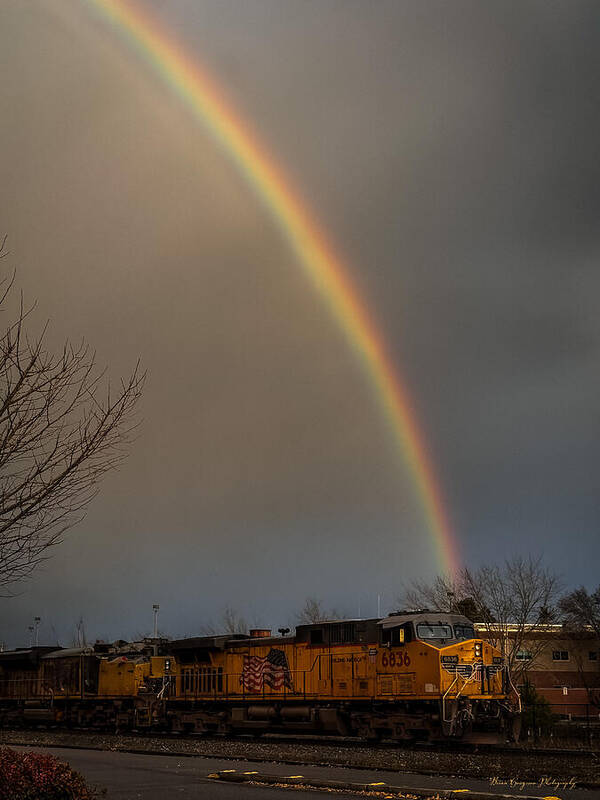 Train at the end of the rainbow - Art Print