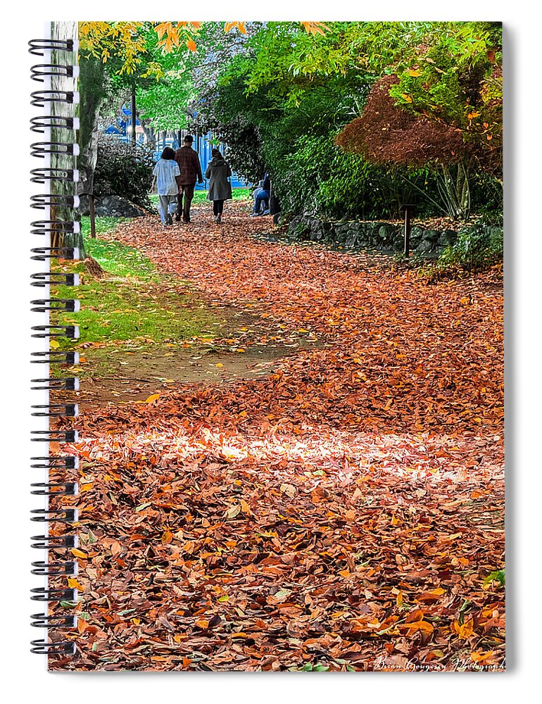Walk along the park Spiral Notebook photography artwork by Brian Hougesen