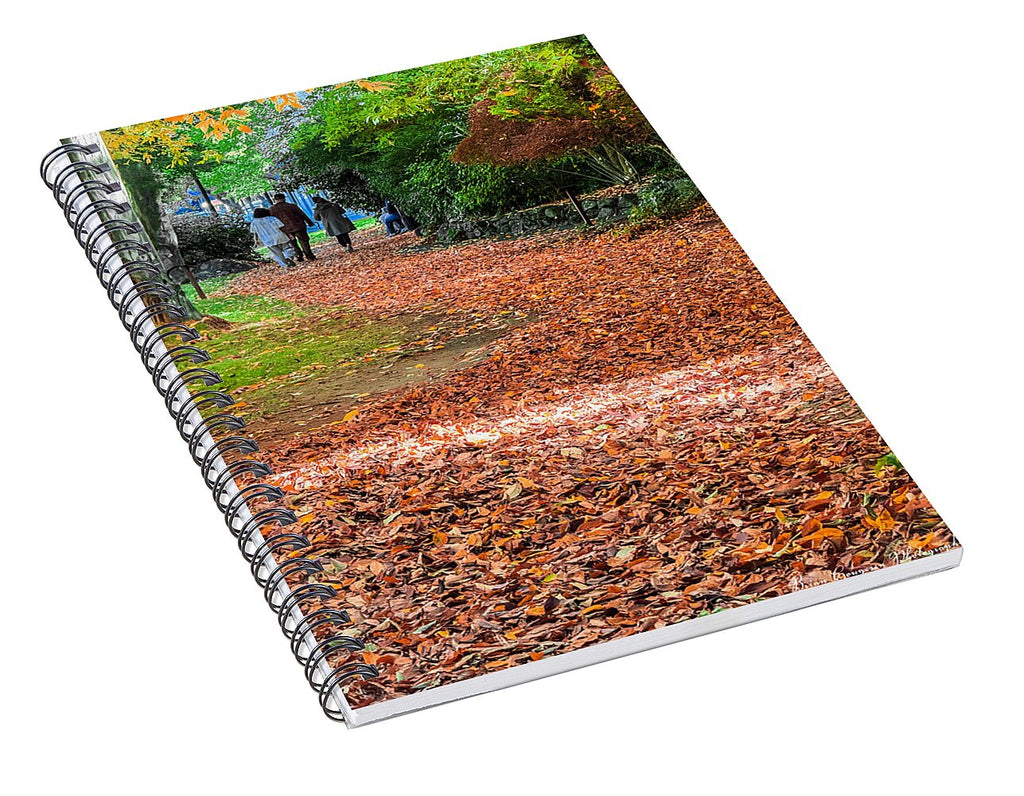 Walk along the park Spiral Notebook photography artwork by Brian Hougesen
